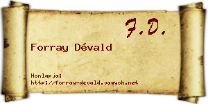 Forray Dévald névjegykártya