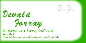 devald forray business card